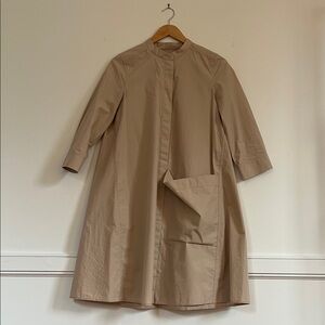 COS Beige Button-Up Dress with Pocket